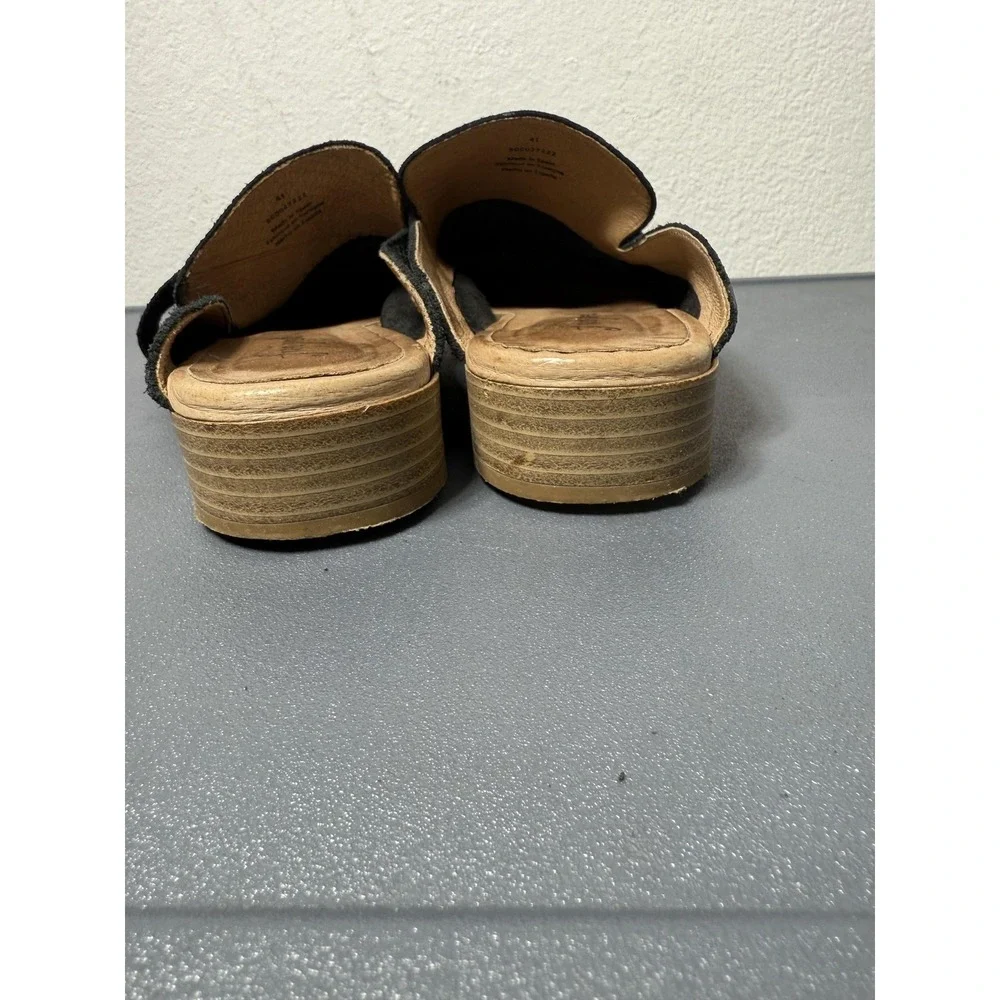 Free People Shoes Womens Size 10 Black Suede Loafer‎ Mules Slip On Spain EU 41